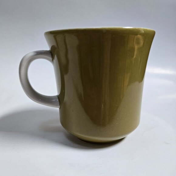 Vintage Mikasa Olive Green Apple Pie Ceramic Cera Stone Cup & Set D1450 - Picture 4 of 10